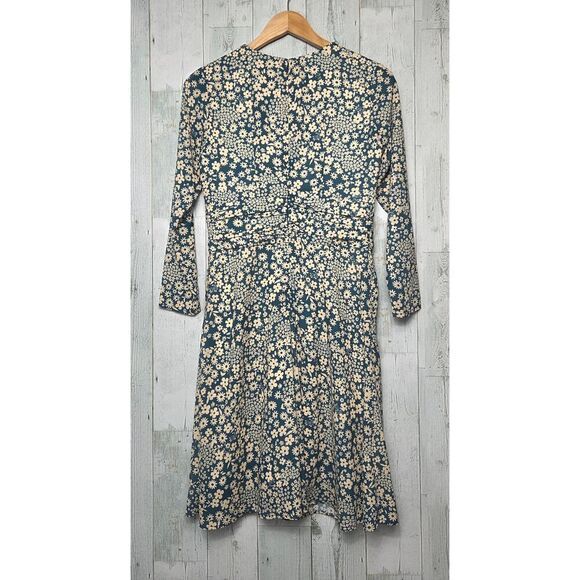 Eshakti Custom Ditsy Floral Pleated Empire Waist Crepe Dress Sz. M EST - Picture 4 of 10